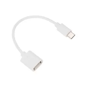 Кабель OTG Type C на USB/2,4A/PVC/white/15cm/REXANT  в Самаре