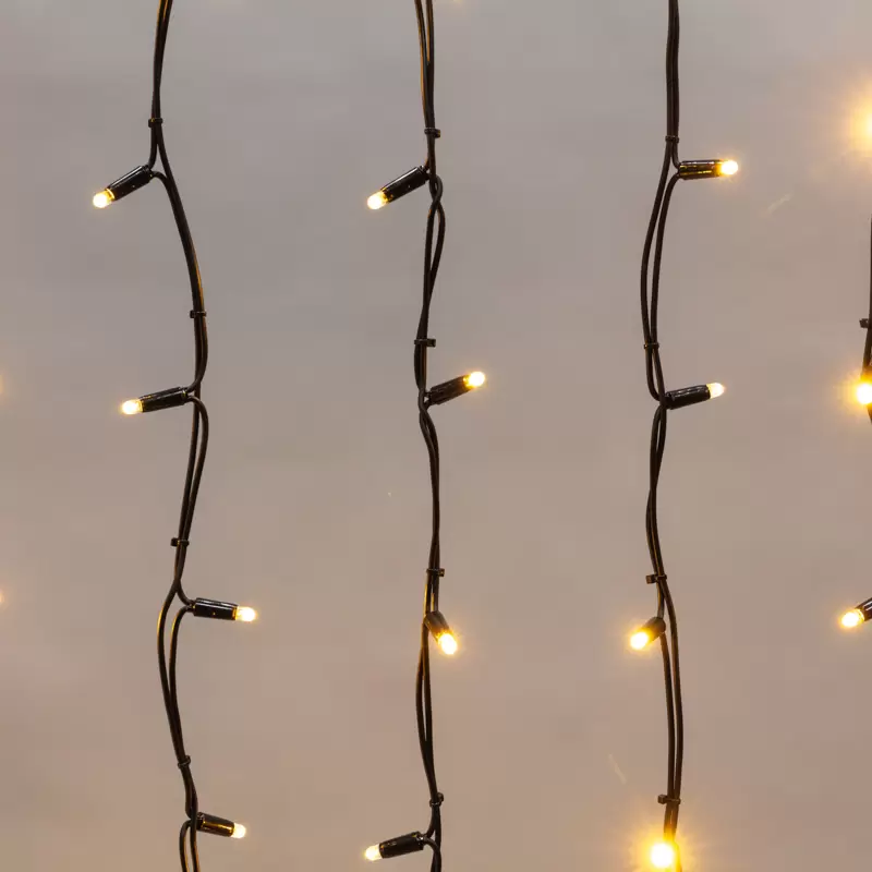 Гирлянда Бахрома (Айсикл), 4,0х0,6м, 128 LED, теплый белый, черный каучук, IP67, постоянное свечение, 230В (нужен шнур питания 315-000), NEON-NIGHT в Самаре