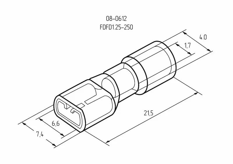Клемма плоская полностью изолированная РППи-м 1.5-(6.3)/РпИмп 1,25-250 гнездо 6.6 мм 0.5-1.5 мм² REXANT в Самаре