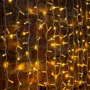 Гирлянда Светодиодный Дождь 2х3м, 600 LED ТЕПЛЫЙ БЕЛЫЙ, белый ПВХ, IP65, постоянное свечение, 230В соединяется NEON-NIGHT (нужен шнур питания 303-500-1)  в Самаре