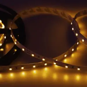 LED лента 5м открытая, 8мм, IP23, SMD 2835, 60 LED/m, 12 V, цвет свечения желтый LAMPER