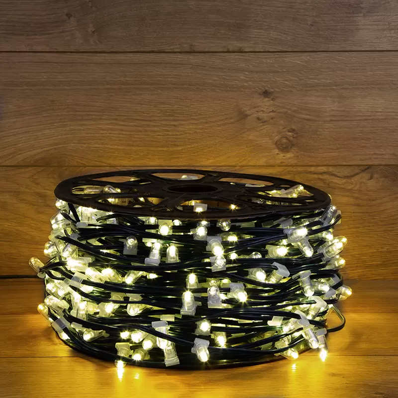 Гирлянда LED Clip Light 12V шаг 150 мм, цвет диодов ТЕПЛЫЙ БЕЛЫЙ, Flashing (Белый) в Самаре
