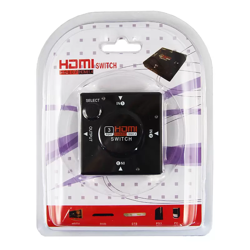 Переключатель гнездо HDMI на 3 гнезда HDMI, без питания, пластик REXANT в Самаре