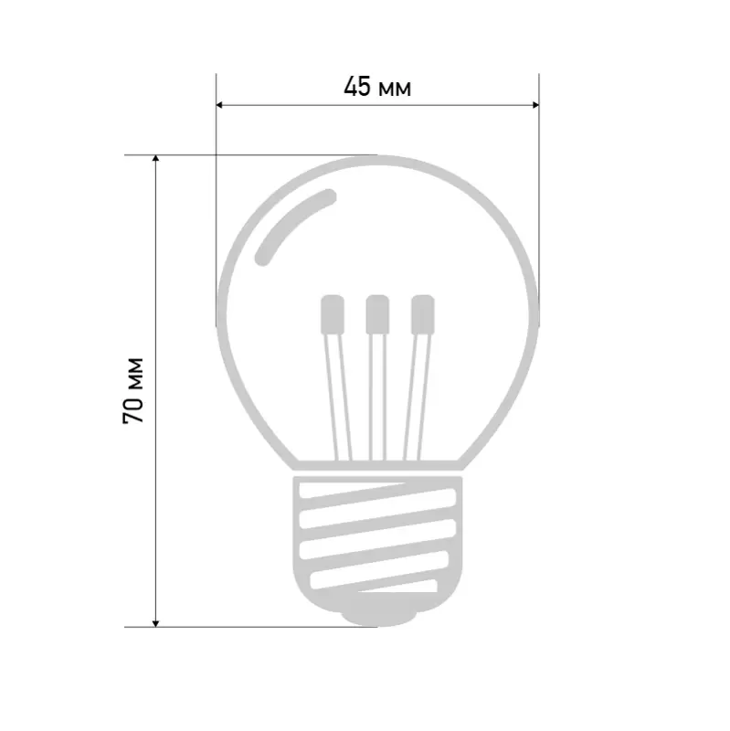 Лампа шар Е27 6 LED Ø45мм - зеленая, прозрачная колба, эффект лампы накаливания в Самаре