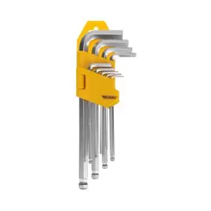 Набор ключей имбусовых HEX KRANZ 1,5-10 мм, CrV, 9 шт., удлиненные, с шаром  в Самаре