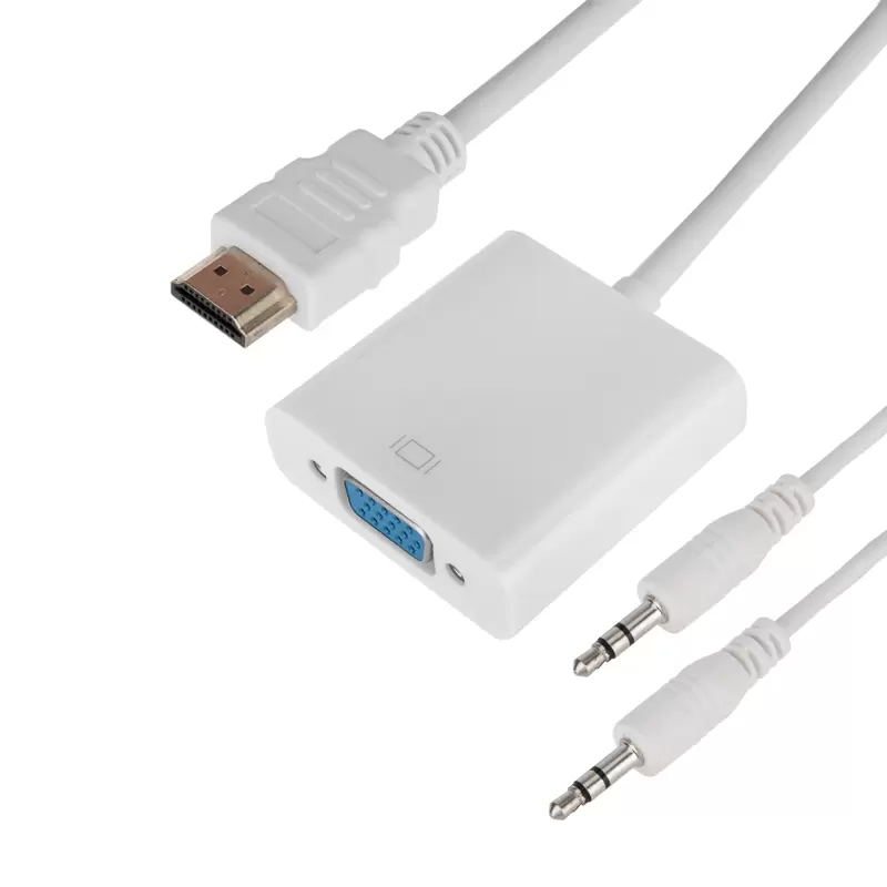 Переходник штекер HDMI - гнездо VGA, провод + шнур стерео 3,5мм REXANT в Самаре