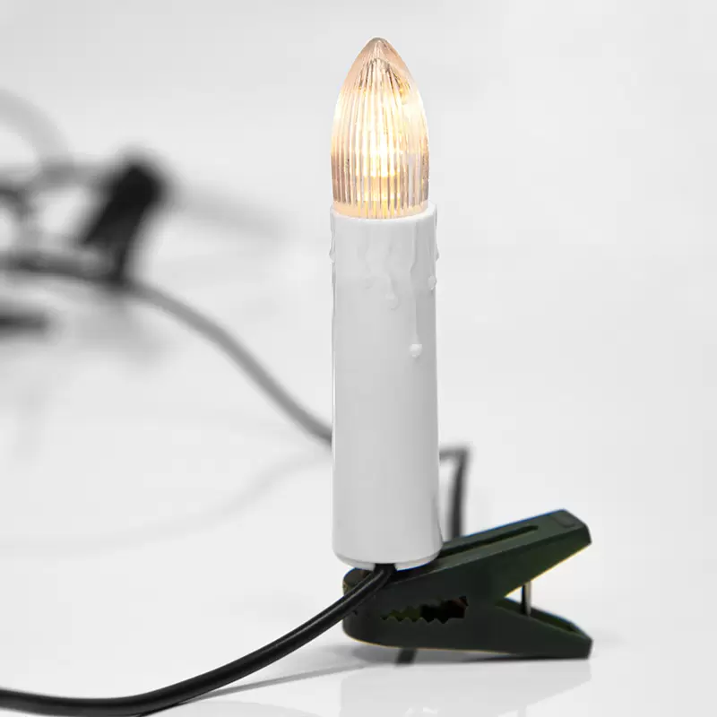 Гирлянда Свечи 4м, темно-зеленый ПВХ, 20 LED ТЕПЛЫЙ БЕЛЫЙ в Самаре