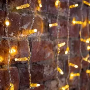 Гирлянда Светодиодный Дождь 2х3м, 600 LED ТЕПЛЫЙ БЕЛЫЙ, прозрачный ПВХ, IP65, постоянное свечение, 230В соединяется NEON-NIGHT (нужен шнур питания 303-500-1)