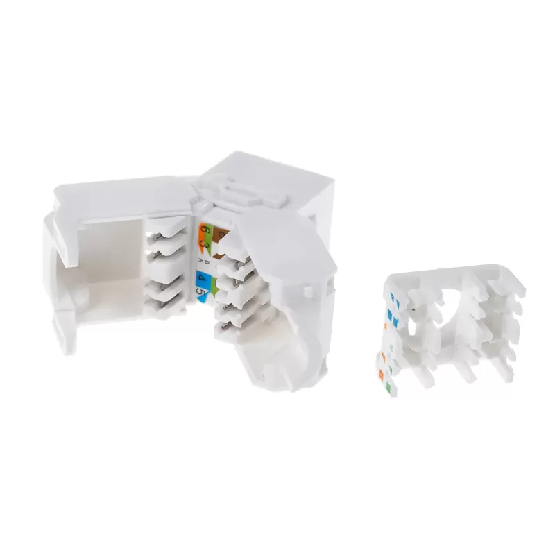 Модуль Keystone Jack RJ-45(8P8C) UTP, CAT 6, тип 180 градусов, самозажимной, белый REXANT в Самаре