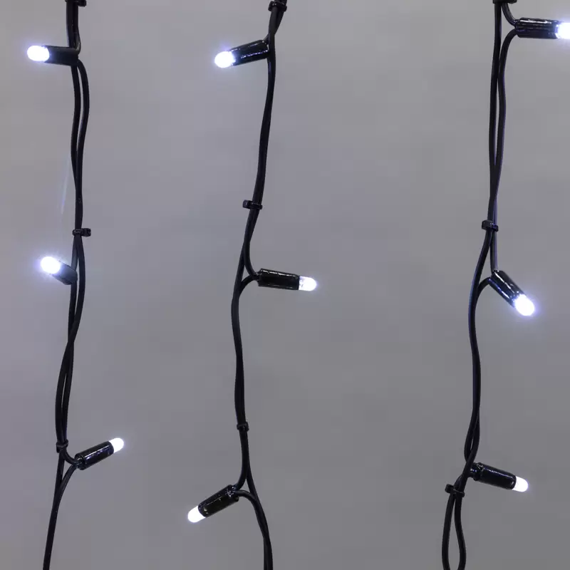 Гирлянда светодиодная Бахрома (Айсикл), 4,0х0,6м, 128 LED БЕЛЫЙ, черный КАУЧУК 3,3мм, IP67, постоянное свечение, 230В NEON-NIGHT (шнур питания в комплекте) в Самаре