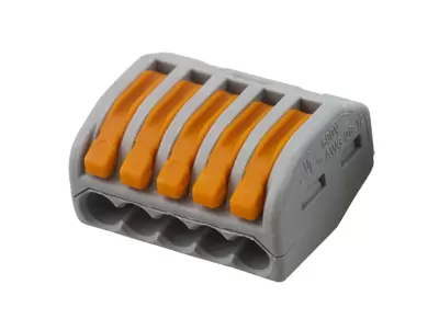 222-415 Универсальная клемма, 5-проводная, серая (0,08-2,5/4 мм²) (40 шт/уп) WAGO в Самаре