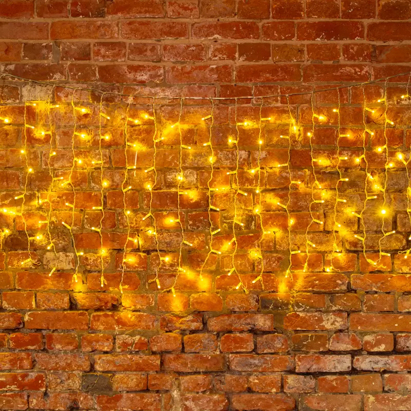 Гирлянда Светодиодный Дождь 2х0,8м, 160 LED ТЕПЛЫЙ БЕЛЫЙ, прозрачный ПВХ, IP65, эффект мерцания, 230В соединяется NEON-NIGHT (нужен шнур питания 303-500-1) в Самаре