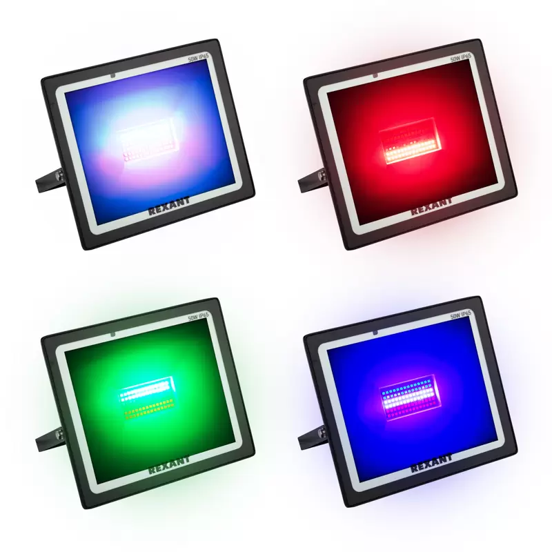 Прожектор цветного свечения мультиколор (RGB) 50Вт с пультом ДУ REXANT в Самаре