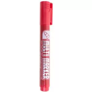 Маркер перманентный Multi Marker 3мм, красный, пулевидный Crown