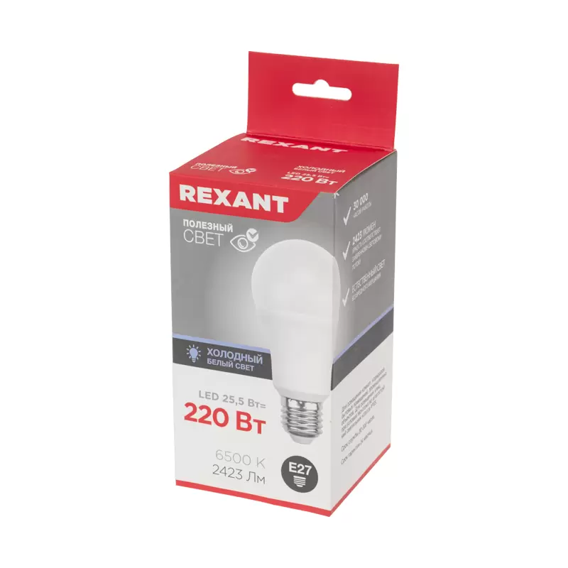 Лампа светодиодная Груша A80 25,5Вт E27 2423Лм 6500K холодный свет REXANT в Самаре