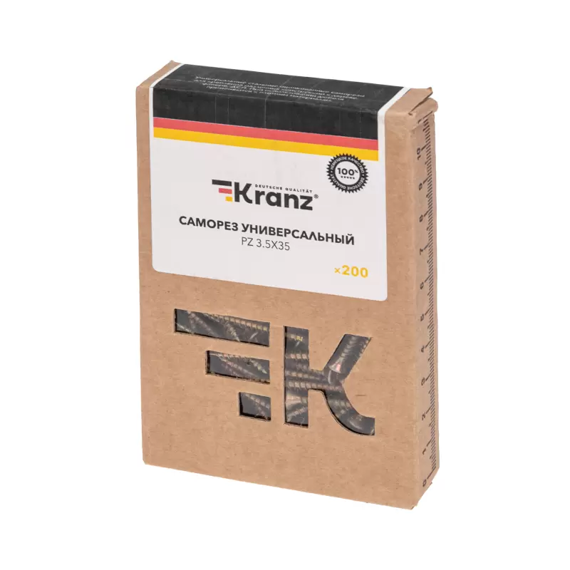 Саморез универсальный KRANZ 3.5х35, желтый цинк, короб (200 шт./уп.) в Самаре