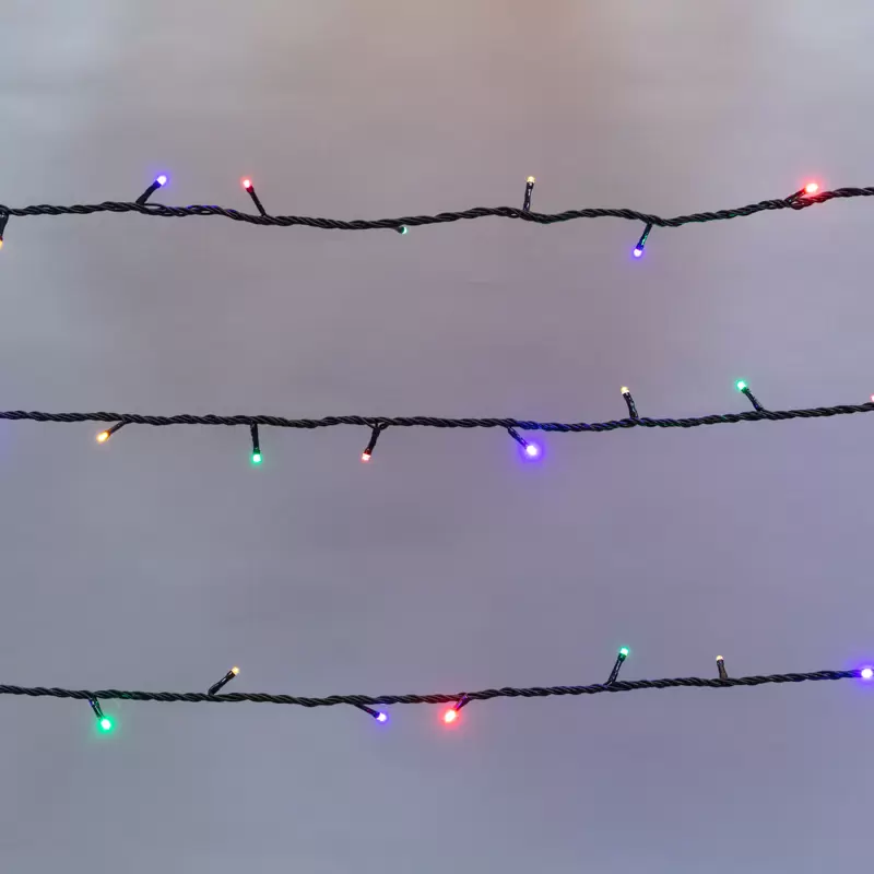 Гирлянда Твинкл Лайт 10 м, 100 LED МУЛЬТИКОЛОР (RGYB), черный ПВХ, IP65, динамика, 230В соединяется NEON-NIGHT (нужен контроллер 217-204) в Самаре