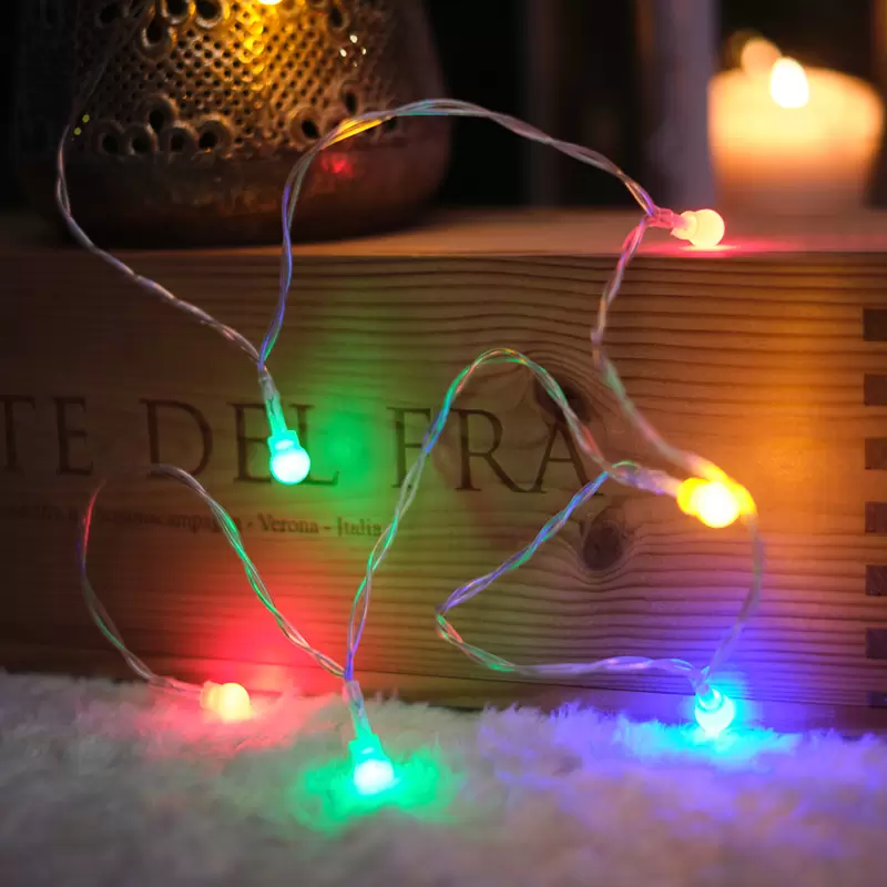 Гирлянда светодиодная Шарики 1,5 м, 10 LED, прозрачный ПВХ, цвет свечения мультиколор, 2 х АА (батарейки не в комплекте) NEON-NIGHT в Самаре