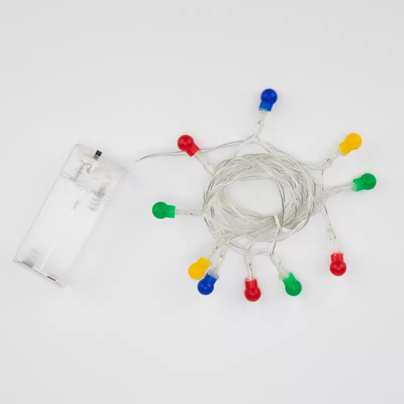 Гирлянда светодиодная Шарики 1,5 м, 10 LED, прозрачный ПВХ, цвет свечения мультиколор, 2 х АА (батарейки не в комплекте) NEON-NIGHT в Самаре