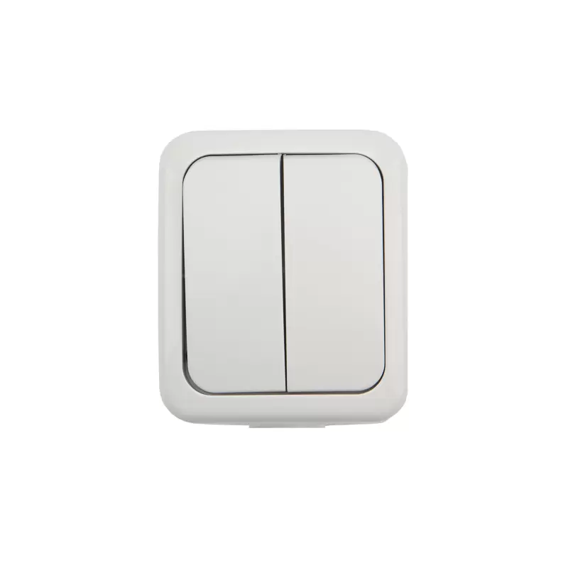 Выключатель двухклавишный Mini OG OG IP54, о/у, белый KRANZ в Самаре