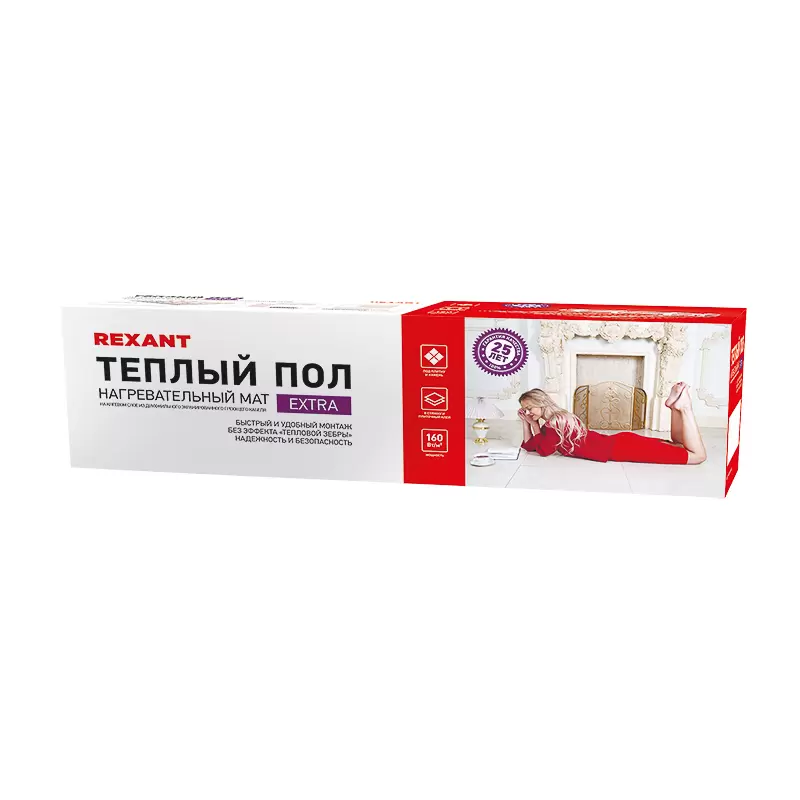 Теплый пол, нагревательный мат Extra 1,5м², 0,5х3м, 240Вт двухжильный REXANT в Самаре