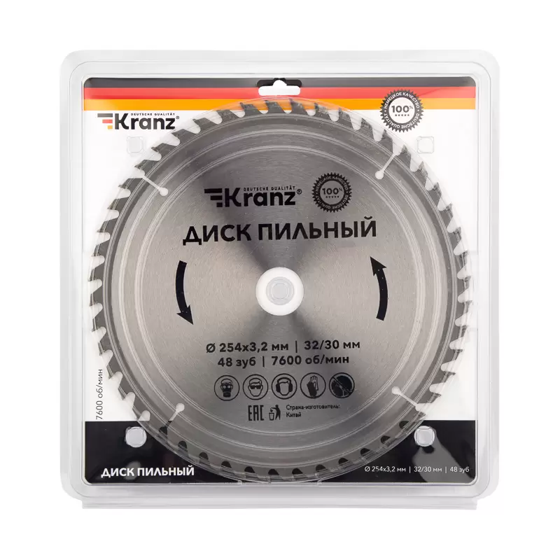 Диск пильный 254 мм х 48 зуб х 32/30 мм KRANZ в Самаре