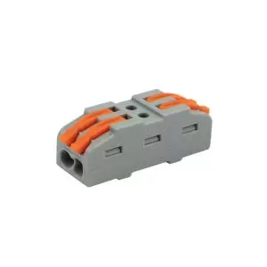 Клемма СМК 222-422 проходная 2 полюса (0,08-4мм²), серая (25шт./уп.) REXANT