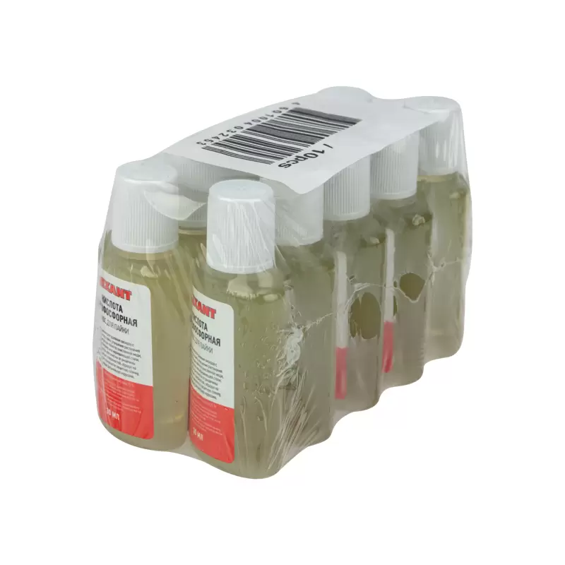 Флюс для пайки, КИСЛОТА ОРТОФОСФОРНАЯ 75%, 30мл, флакон REXANT в Самаре