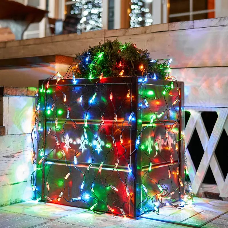Гирлянда Сеть 1х1,5м, черный ПВХ, 160 LED Мультиколор (контроллер в комплекте) в Самаре