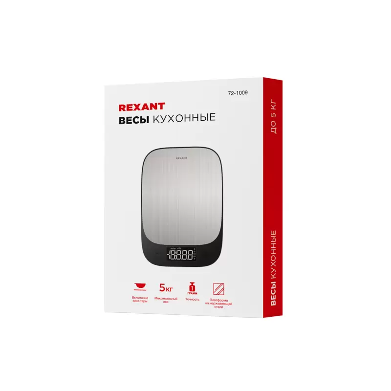 Весы кухонные электронные, платформа из нержавеющей стали/до 5 кг REXANT в Самаре