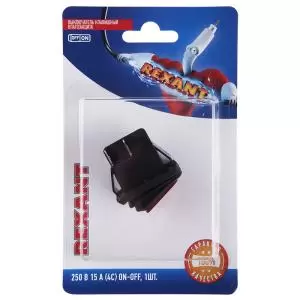 Выключатель клавишный 250V 15А (4с) ON-OFF красный с подсветкой ВЛАГОЗАЩИТА (RWB-507) REXANT (в упак. 1шт.)  в Самаре