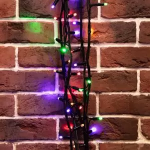 Гирлянда Твинкл Лайт 20 м, 240 LED МУЛЬТИКОЛОР, черный Каучук, IP67, динамика, 230В соединяется NEON-NIGHT (нужен контроллер 217-204)
