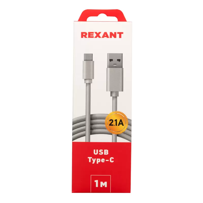 Кабель USB-Type-C/2,1A/PVC/white/1m/REXANT в Самаре