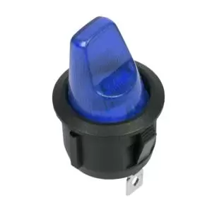 Выключатель клавишный круглый 12V 16А (3с) ON-OFF синий с подсветкой (RWB-224, SС-214) REXANT  в Самаре