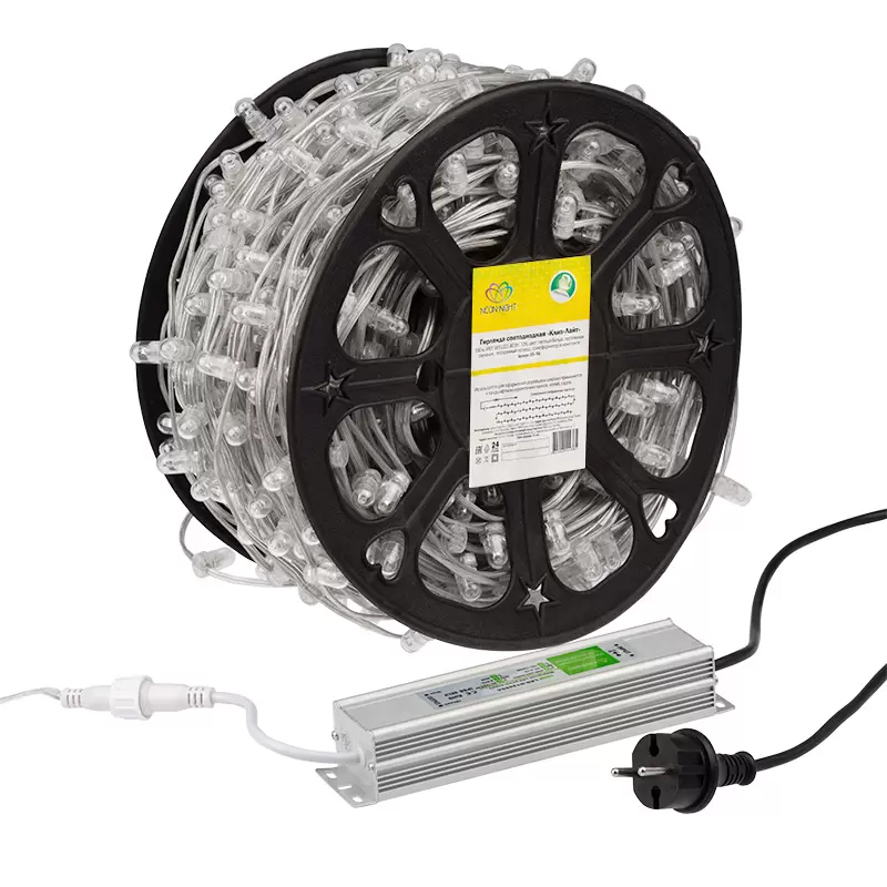 Гирлянда LED Клип-лайт 12 V, прозрачный ПВХ, 150 мм, цвет диодов теплый белый в Самаре