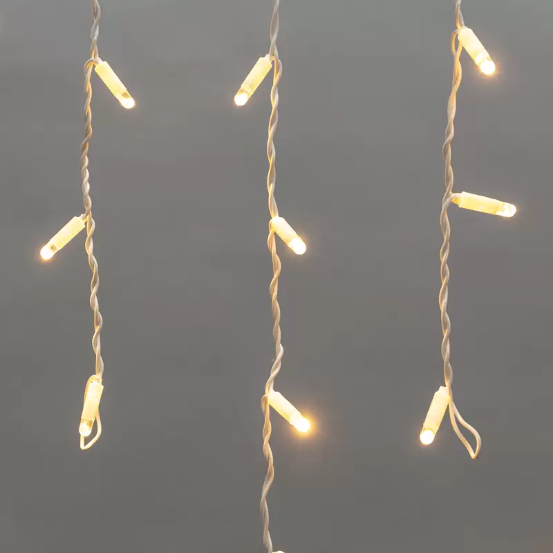 Гирлянда светодиодная Бахрома (Айсикл), 4,8х0,6м, 176 LED ТЕПЛЫЙ БЕЛЫЙ, белый ПВХ, IP65, постоянное свечение, 230В NEON-NIGHT (нужен шнур питания 303-500-1) в Самаре