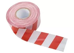 Лента оградительная 75мм х 250м PROconnect, цвет белый/красный