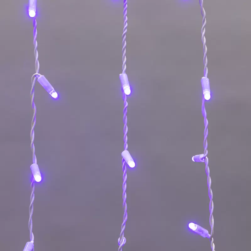 Гирлянда светодиодная Бахрома (Айсикл), 2,4х0,6м, 76 LED СИНИЙ, белый ПВХ, IP65, постоянное свечение, 230В NEON-NIGHT (шнур питания в комплекте) в Самаре