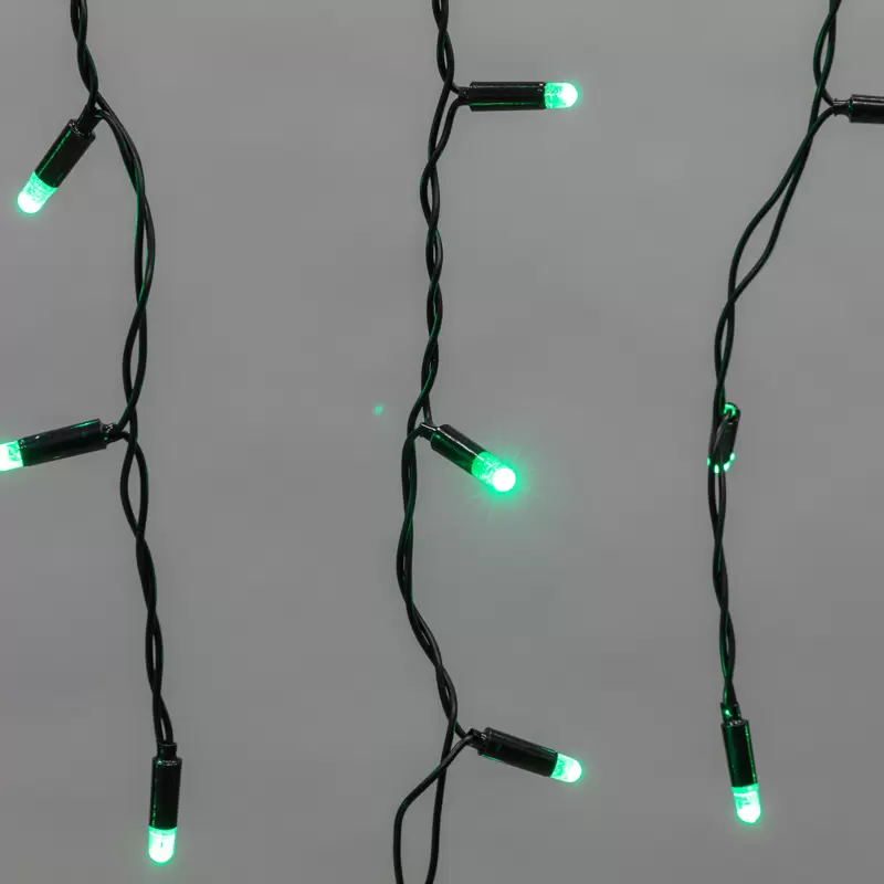 Гирлянда светодиодная Бахрома (Айсикл), 4,8х0,6м, 176 LED ЗЕЛЕНЫЙ, черный ПВХ, IP65, постоянное свечение, 230В NEON-NIGHT (шнур питания в комплекте) в Самаре