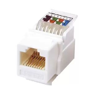 Модуль Keystone Jack RJ-45(8P8C), UTP, CAT 5e, тип 180 градусов, самозажимной, белый REXANT  в Самаре