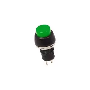 Выключатель-кнопка 250V 2А (2с) OFF-(ON) Б/Фикс зеленая Micro (PBS-20В) REXANT  в Самаре