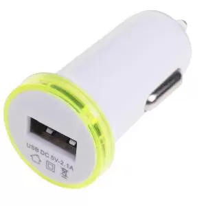 Автозарядка в прикуриватель USB (АЗУ) (5 V, 2100 mA) белая REXANT