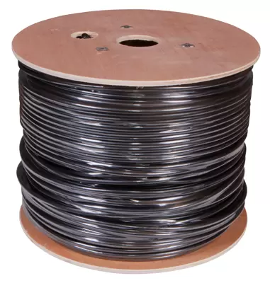Кабель витая пара F/UTP, CAT 5e, PE, 4PR, 24AWG, OUTDOOR, SOLID, черный, 305м (барабан), REXANT в Самаре