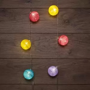 Тайские фонарики Фейерверк 1,5 м, прозрачный ПВХ, 10 LED, теплый белый, питание 2 х АА (батарейки не в комплекте)