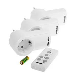 Радиоуправляемая розетка c пультом RX-003 (один пульт, три розетки) 10А/30м REXANT  в Самаре