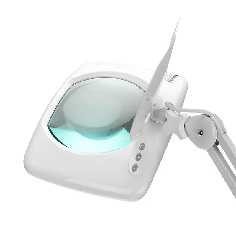 Лупа на струбцине квадратная 5D с подсветкой 60 SMD LED, сенсорный регулятор яркости, 190х157мм, белая REXANT в Самаре