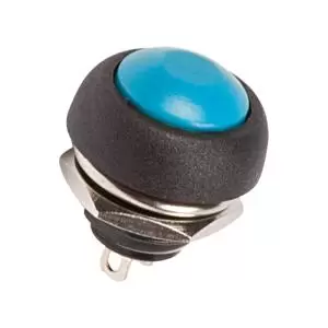 Выключатель-кнопка 250V 1А (2с) OFF-(ON) Б/Фикс синяя Micro (PBS-33В) REXANT