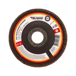 Круг лепестковый торцевой, P100, 115х22,2мм KRANZ