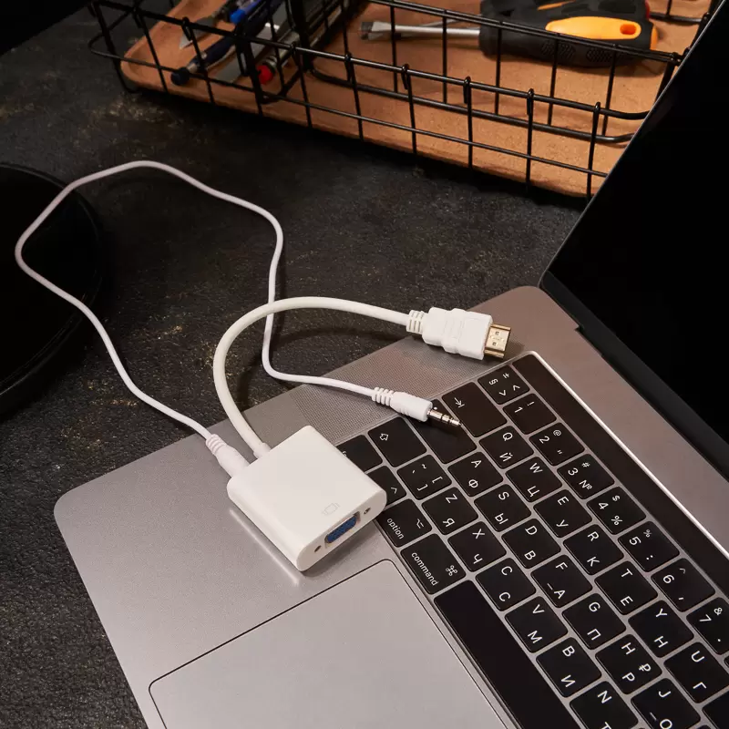 Переходник штекер HDMI - гнездо VGA, провод + шнур стерео 3,5мм REXANT в Самаре