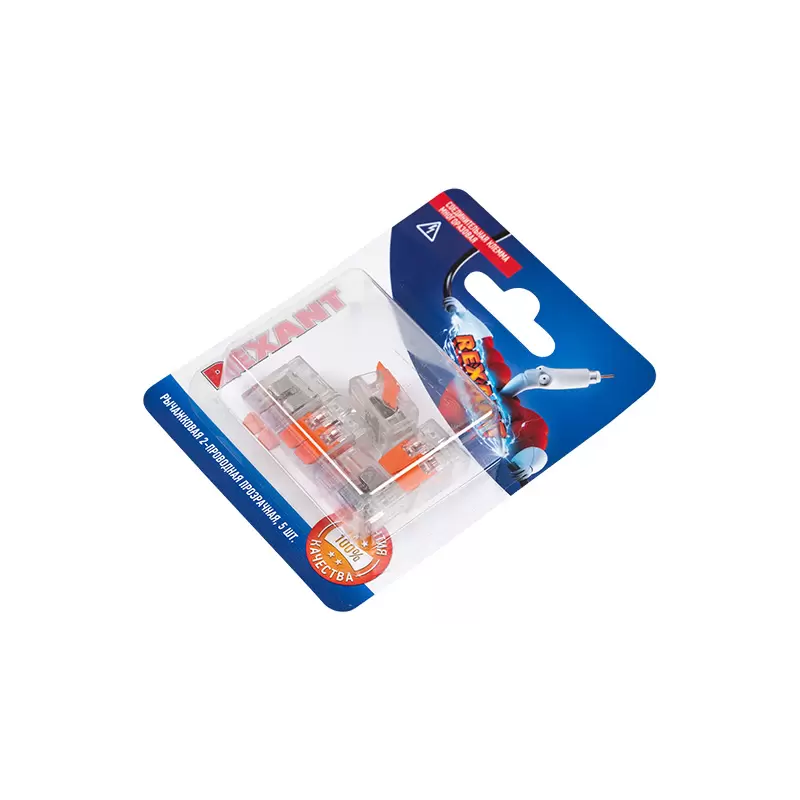 Универсальная компактная клемма СМК 221-412, 2-проводная до 4,0 мм² (блистер 5 шт./уп.) REXANT в Самаре